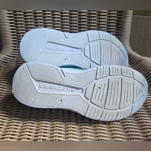 Skechers Kids Blue and Neon Green Sneakers - Picture 5 of 6